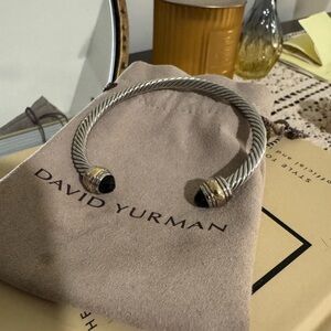 David Yurman Silver Bracelet with Black Accents